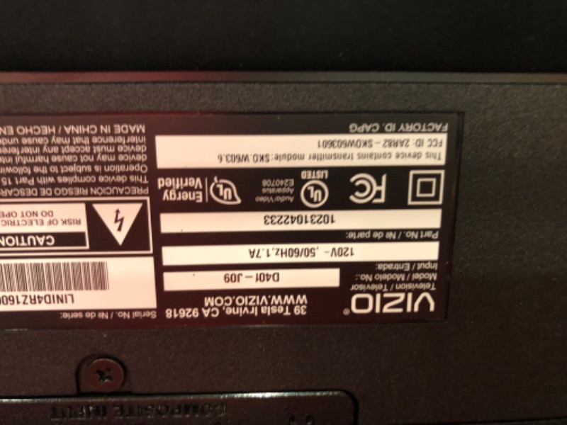 Photo 3 of ***DAMAGED - MISSING PARTS - SEE NOTES***
VIZIO 40-inch D-Series Full HD 1080p Smart TV with AMD FreeSync, D40f-J09, 2022 Model
