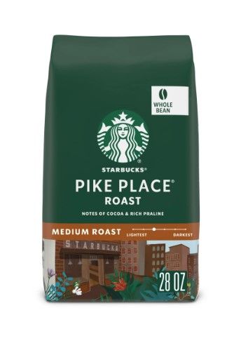 Photo 1 of **EXP DATE 01/2024** Starbucks Arabica Beans Pike Place Roast, Medium Roast, Whole Bean Coffee, 28 oz
