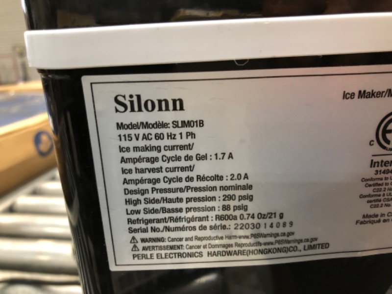 Photo 6 of ***DAMAGED - MISSING PARTS - SEE NOTES***
Silonn Ice Maker Countertop, 9 Cubes Ready in 6 Mins