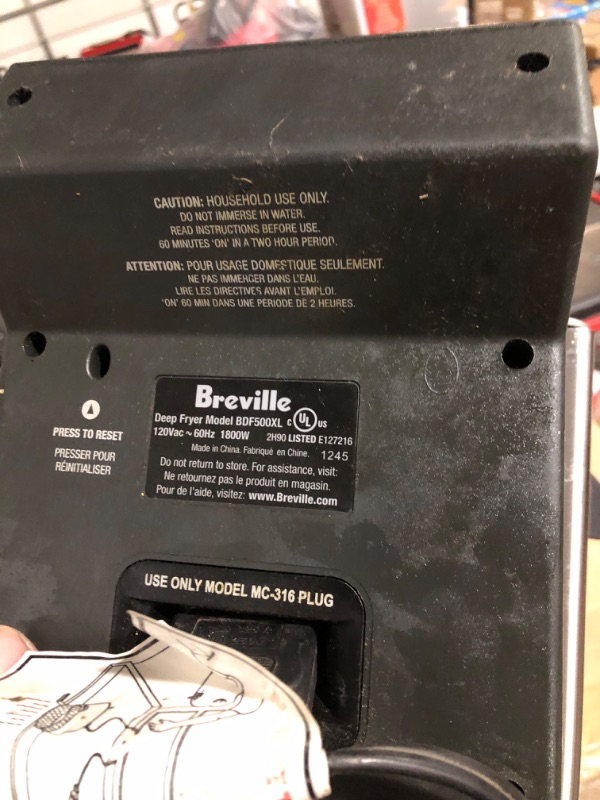 Photo 6 of [FOR PARTS, READ NOTES]
Breville BDF500XL Smart Fryer, Brushed Stainless Steel