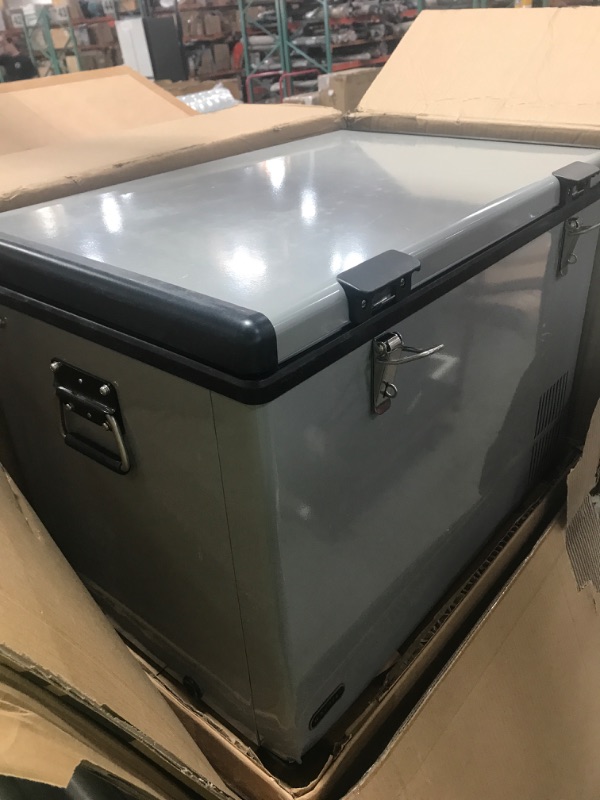 Photo 2 of * not functional * sold for parts * see notes *
Whynter FM-65G 65 Quart Portable Refrigerator and Deep, AC 110V/ DC 12V, Gray, One Size