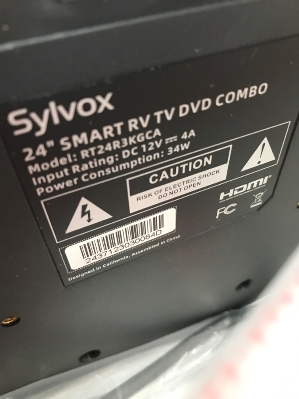 Photo 3 of SYLVOX 24 Inch TV 12 Volt Smart TV FHD 1080P Digital Video Disc Player Built-in ARC CEC WiFi Wireless Connection Support, Suitable for RV Camper Kitchen Bedroom Boat(Limo Series)
