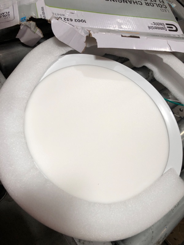 Photo 2 of 11 in. 12.5-Watt Dimmable White Integrated LED Edge-Lit Round Flat Panel Flush Mount Ceiling Light Color Changing