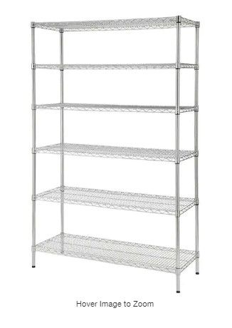 Photo 1 of 6-Tier Commercial Grade Heavy Duty Steel Wire Shelving Unit in Chrome (48 in. W x 72 in. H x 18 in. D)
