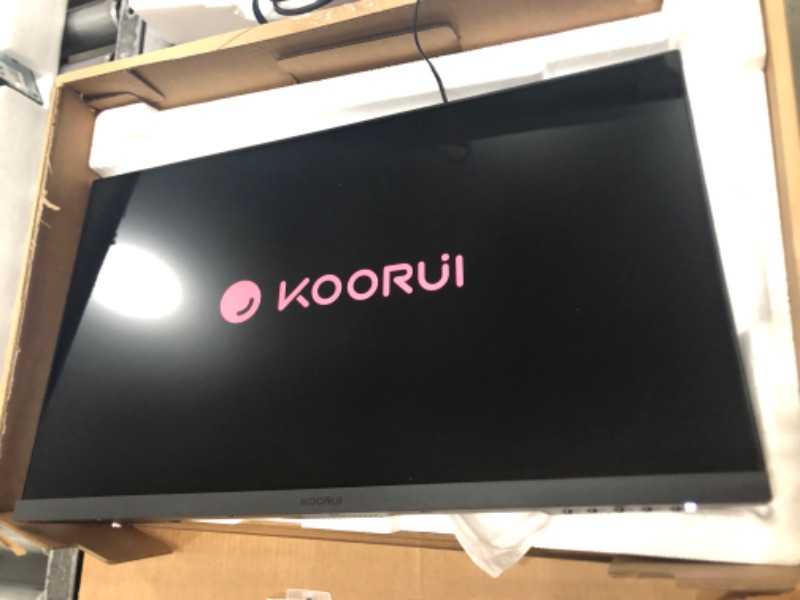 Photo 2 of KOORUI 24 Inch Computer Monitor Full HD 1920 x 1080p VA Display 75Hz 3000:1 Contrast Ratio with HDMI, VGA, Frameless, 75 x 75 mm VESA Mountable, Ergonomic Tilt, Black
