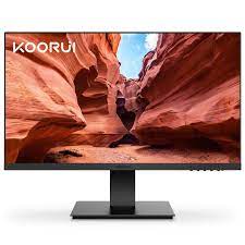 Photo 1 of KOORUI 24 Inch Computer Monitor Full HD 1920 x 1080p VA Display 75Hz 3000:1 Contrast Ratio with HDMI, VGA, Frameless, 75 x 75 mm VESA Mountable, Ergonomic Tilt, Black
