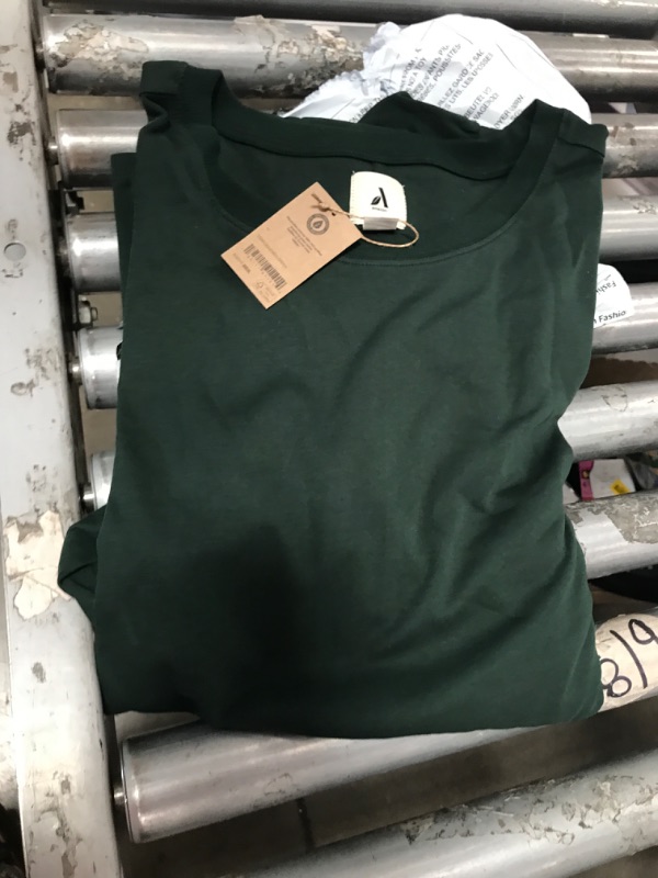 Photo 2 of Amazon Aware Women's Organic Cotton Jersey Puff Sleeve Crewneck Top (Available in Plus Size) 6X Dark Green