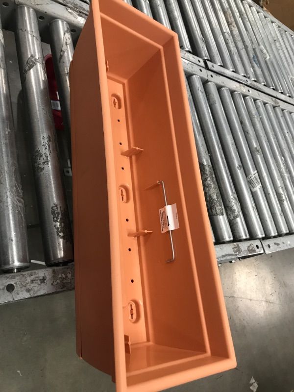 Photo 1 of Bloem Dayton Window Box Planter: 24" - Coral - 100% Recycled Durable Plastic Box, Elevated Feet, for Indoor and Outdoor Use, Gardening, 5 Gallon Capacity