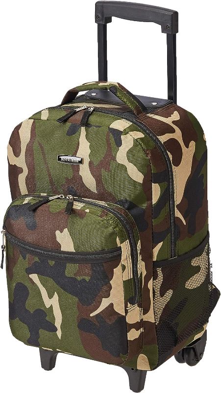 Photo 1 of Rockland Double Handle Rolling Backpack, Camouflage, 17-Inch
