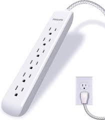 Photo 1 of Philips 6-Outlet Surge Protector with 4ft Extension Cord, White
