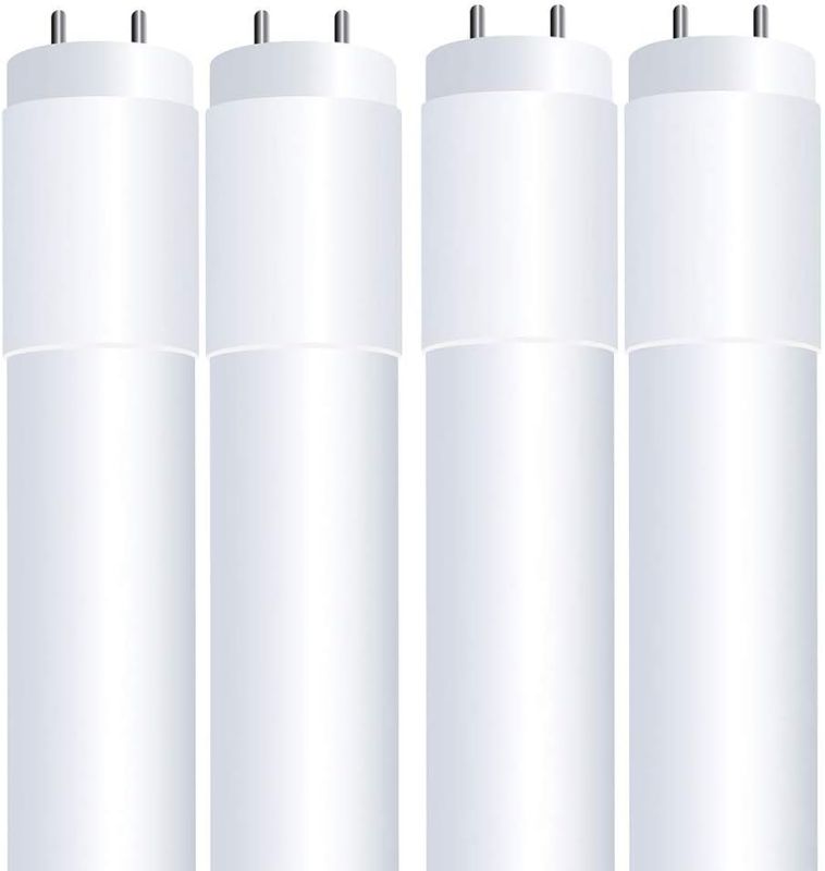 Photo 1 of Feit Electric T8 LED Bulbs 4 Foot, 40 Watt Equivalent, Type A Tube Light, Plug & Play, T8 or T12 LED Tube Light, LED Fluorescent Replacement, Frosted, T48/840/LEDG2/4, 4100K Cool White, 4 Pack
