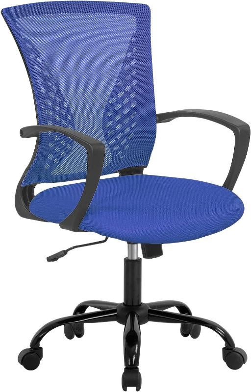 Photo 1 of Office Chair Ergonomic Desk Chair Mesh Computer Chair with Lumbar Support Armrest Rolling Swivel Adjustable Task Chair for Adults(Blue)
