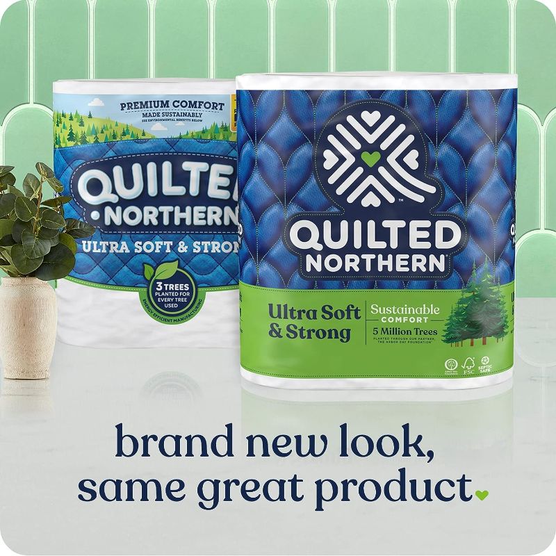 Photo 1 of 24 Toilet rolls Quilted Northern Ultra Soft & Strong Toilet Paper with Paper Packaging, 6 Mega Rolls 
