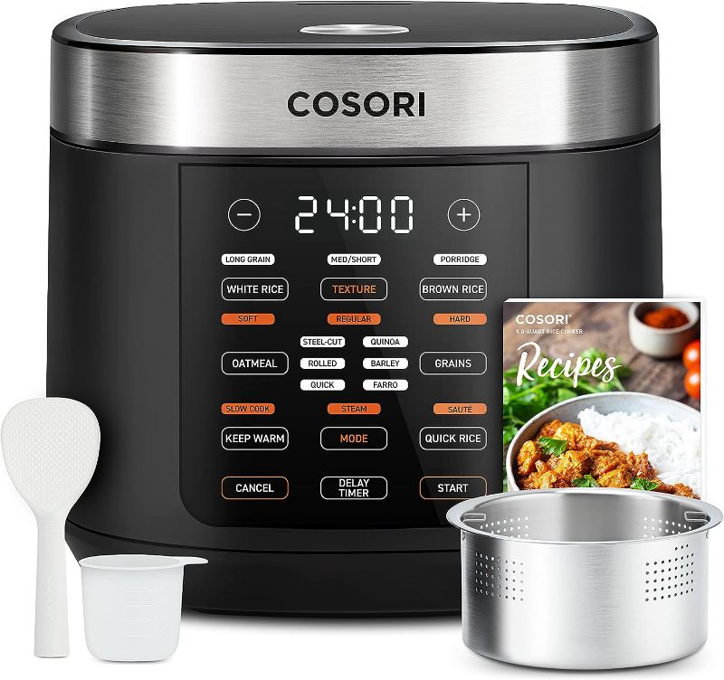 Photo 1 of COSORI Rice Cooker Maker 18 Functions, Stainless Steel Steamer, Warmer, Slow Cooker, Sauté, Timer, Japanese Style Fuzzy Logic Technology, 50 Recipes, Olla Arrocera Electrica, 1000W, 10 cup Uncooked