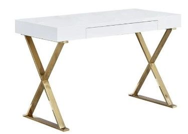 Photo 1 of **INCOMPLETE**Best Master Furniture BA11 Gold Desk Modern Computer Desk&#44; Gold
**LEGS ONLY**
