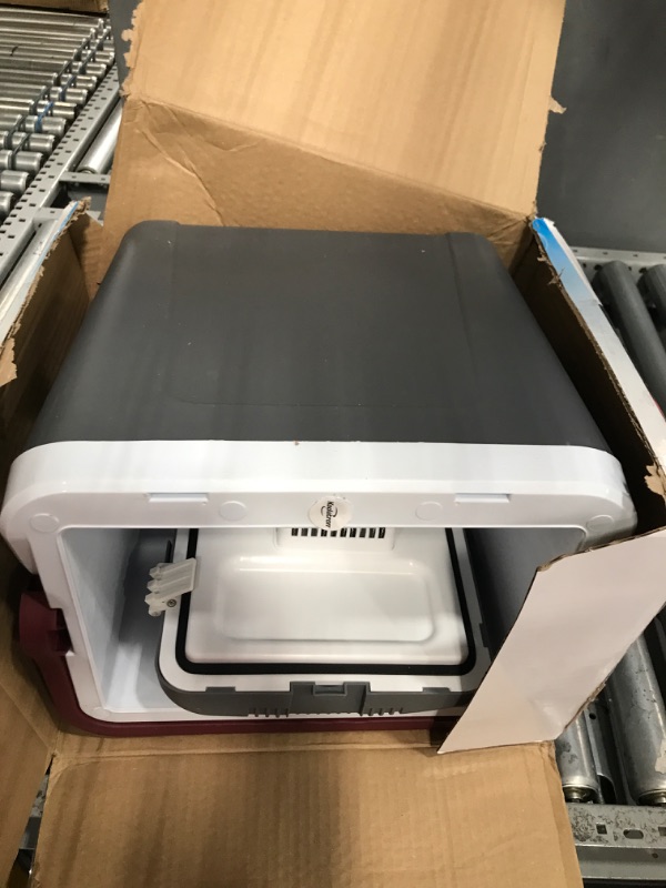 Photo 1 of Koolatron Thermoelectric Iceless 12V Cooler 25 L (26 qt), Electric Portable Car Fridge w/ 12 Volt DC Power Cord, Gray/White, Travel Road Trips Camping Fishing Trucking, Made in North America