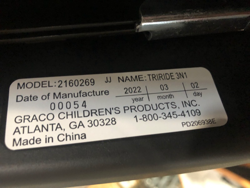 Photo 5 of **USED, NOT ORIGINAL BOX** 
GRACO TriRide 3 in 1, 3 Modes of Use from Rear Facing to Highback Booster Car Seat, Redmond