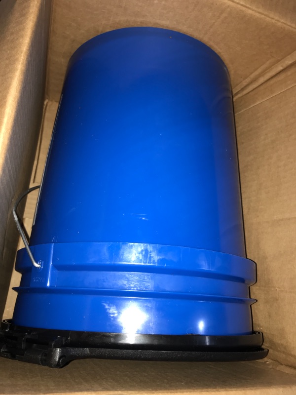 Photo 1 of Camco Portable Toilet with Seat and Cover, 5 Gallons, Blue (41549)