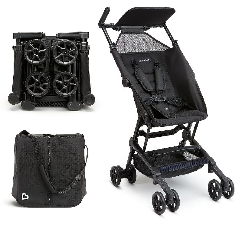 Photo 1 of **DAMAGED, HANDLE BROKEN, DOES NOT LOCK IN** Munchkin Sparrow Ultra Compact and Portable Travel Stroller Lightweight Grey
