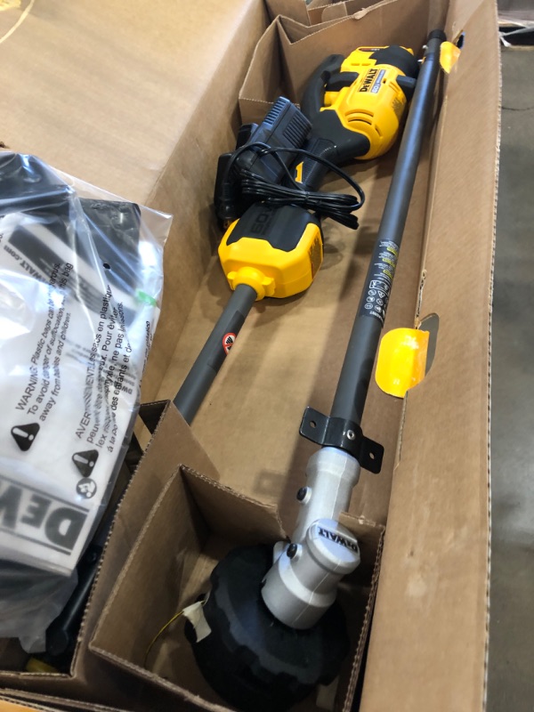 Photo 2 of 60V MAX Brushless Cordless Battery Powered Attachment Capable String Trimmer Kit, (1) FLEXVOLT 3Ah Battery and Charger