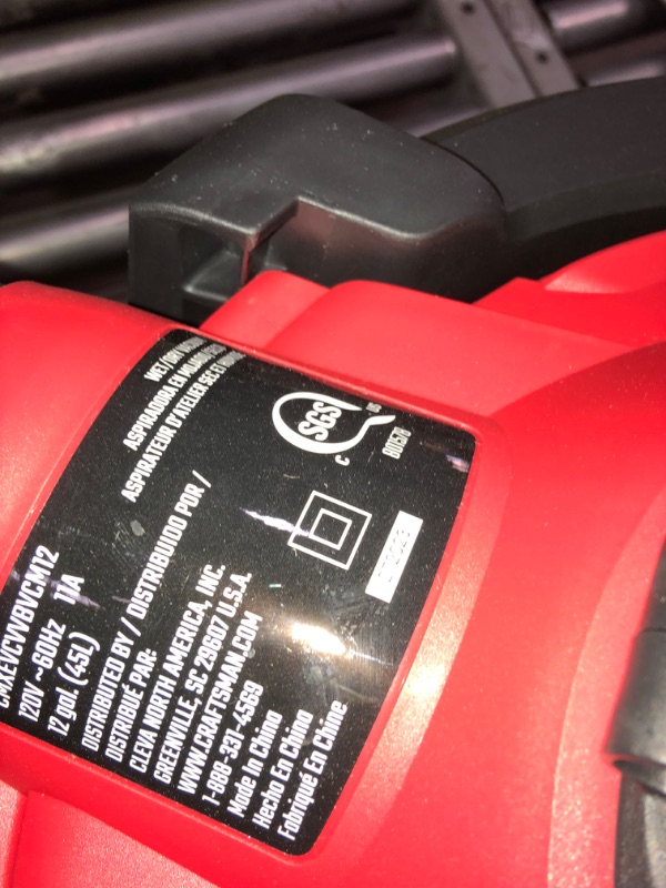 Photo 2 of *MISSING A WHEEL** CRAFTSMAN Detachable Blower 12-Gallons 6-HP Corded Wet/Dry Shop Vacuum
