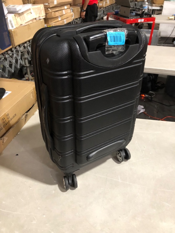 Photo 1 of ***USED AND SCUFFED - INTERIOR LINER TORN - SEE PICTURES***
Rockland Melbourne Hardside Expandable Spinner Wheel Luggage, Black, Carry-On 20-Inch