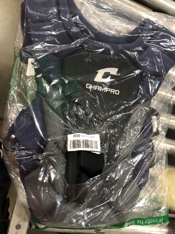 Photo 2 of CHAMPRO Optimus Pro Plus Chest Protector Navy Intermediate (15.5")