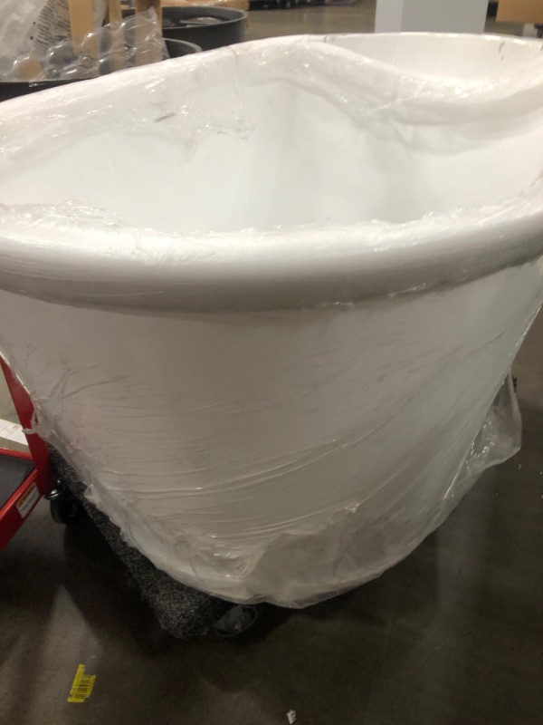 Photo 6 of **DAMAGED*- 54 in. Fiberglass Double Ended Flatbottom Non-Whirlpool Bathtub in Glossy White
