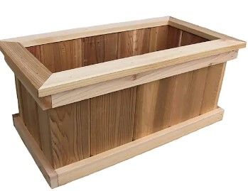 Photo 1 of 24 in. Cascades Rectangular Cedar Planter
