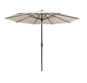 Photo 1 of 9-ft Tan Auto-tilt Market Patio Umbrella
