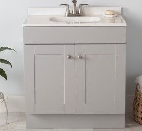 Photo 1 of *incomplete* Project Source 30-in Gray Single Sink Bathroom Vanity with White Cultured Marble Top