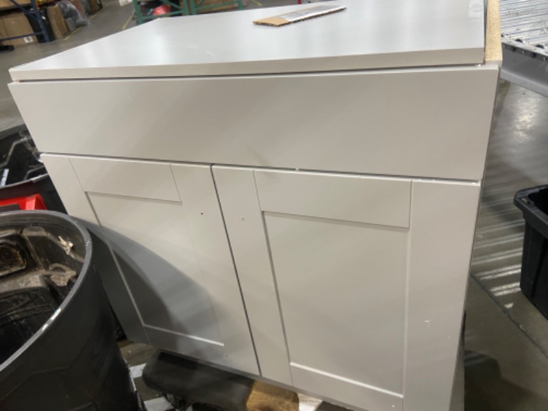 Photo 3 of *incomplete* Project Source 30-in Gray Single Sink Bathroom Vanity with White Cultured Marble Top