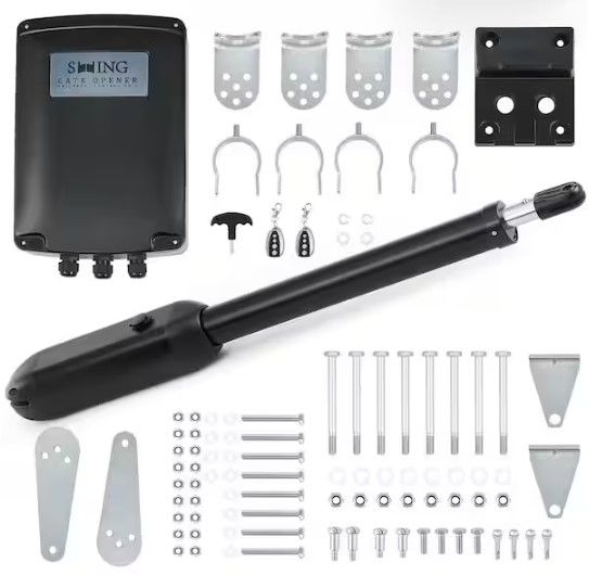 Photo 1 of *FOR PARTS*- Automatic Single Swing Gate Opener Kit with 2 remotes-1100lb, 20ft
