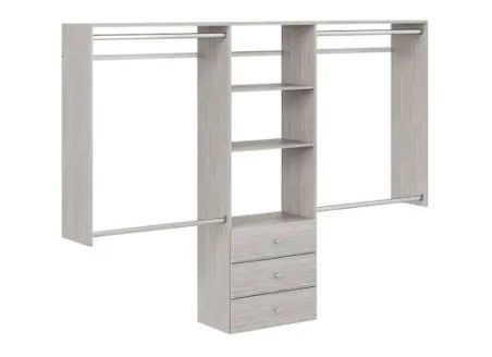 Photo 1 of *INCOMPLETE MISSING ONE BOX**- Premium 60 in. W - 96 in. W Rustic Grey Wood Closet System
