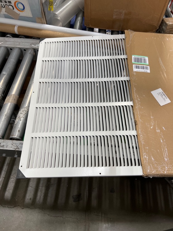 Photo 2 of 26" x 20" Return Air Grille - Sidewall and Ceiling - HVAC Vent Duct Cover Diffuser - [White] [Outer Dimensions: 27.75w X 21.75" h] 26 x 20 White