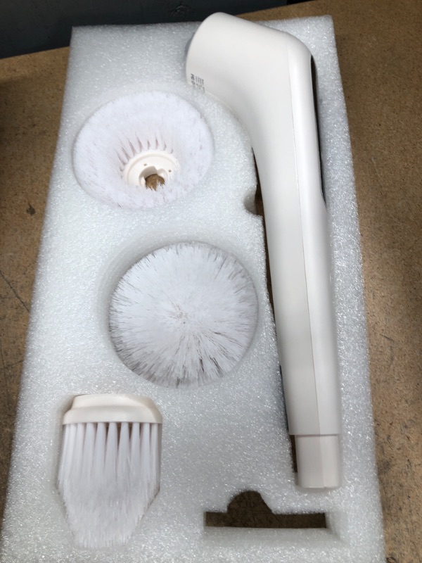 Photo 1 of *NEW TESTED* KGDJS Electric Spin Scrubber, 360 Cordless Shower Scrubber, Electric Spin Cleaner with 4 Replaceable Shower Cleaning Brush Heads and 1 Extension Arm for Tub, Tile, Kitchen, Bathroom
