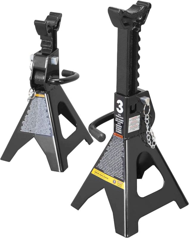 Photo 1 of 3 TON Heavy Duty Jack Stands with Double Lock, Black 