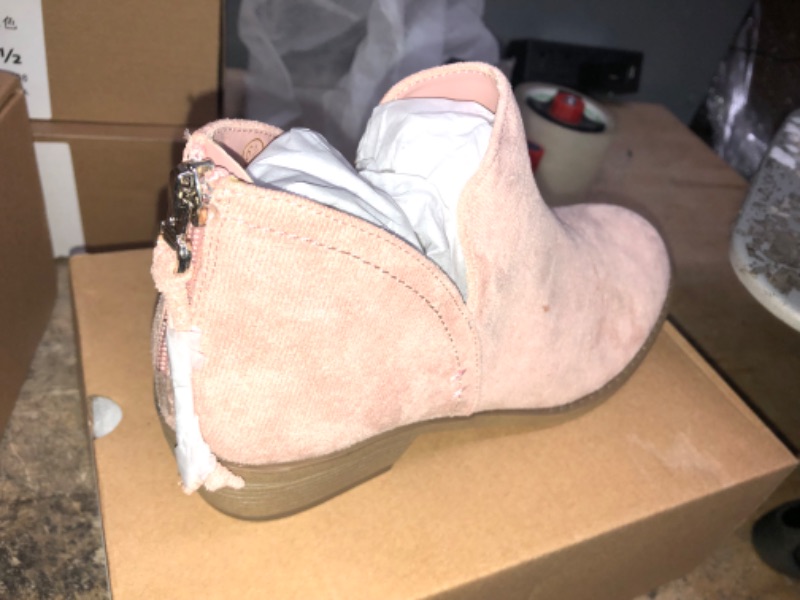 Photo 1 of LIGHT PINK SIZE  6.5 PiePieBuy Womens Ankle Boots Pointed Toe Side Split Stacked Zipper Booties 