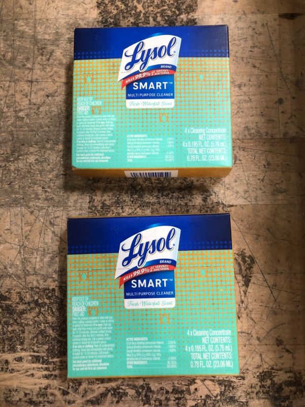 Photo 2 of 2 PACK(8 PIECES TOTAL) Lysol Smart Refill Cartridges, 4 x 0.195FL.OZ (5.76mL) (Pack of 4) Fresh Waterfall Refill 4 Count
