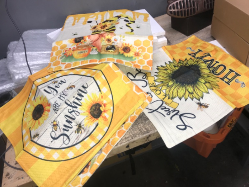 Photo 3 of (SEE NOTES)  Juirnost Fall Sunflower Pillow Covers 18x18 Set of 4,Autumn Bee Gnomes Sunflowers Throw Pillow Cover,You are My Sunshine Farmhouse pillow cases Home Sweet Home Decor Pillow Cushion Cases for Sofa Bed Patio