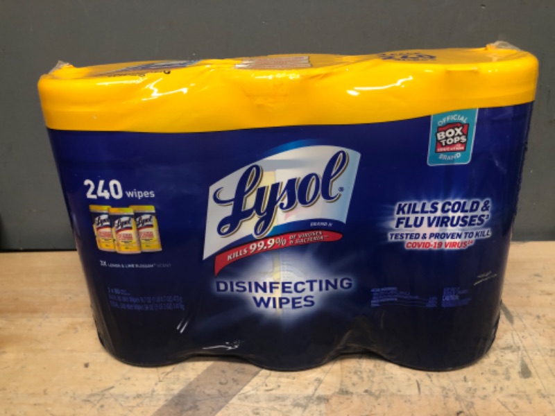 Photo 2 of Lysol Disinfecting Wipes Value Pack, Lemon and Lime Blossom, 240 Count (Pack of 2)