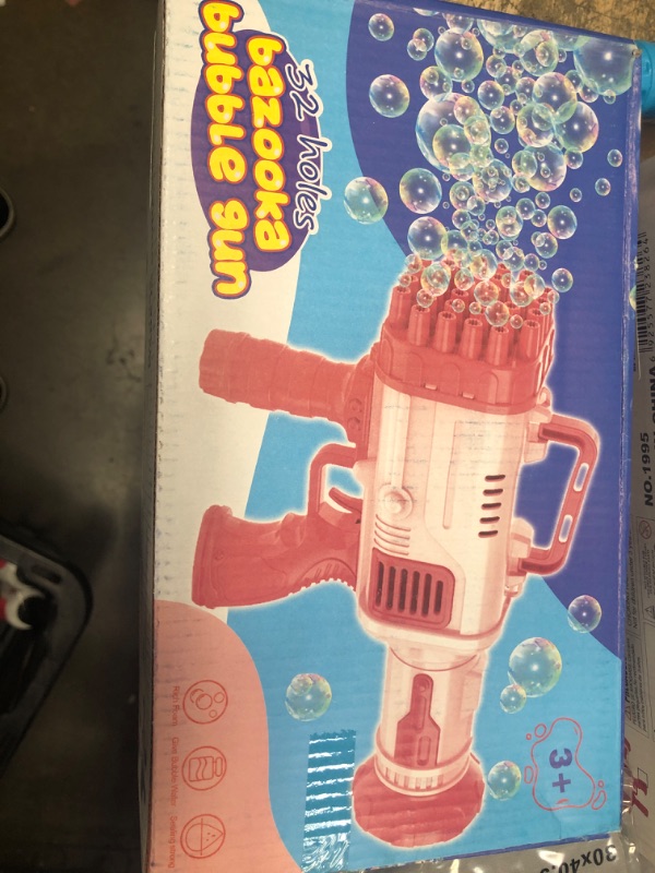 Photo 3 of *REVIEW PHOTOS** BLUE UNIT** CRONDA 60-Hole Rocket Launcher Shape Bubble Maker, Rocket Boom Bubble Gun, Bubble Machine for TIK Tok, Huge Bubble Maker, Bubble Machine for Kids and Toddlers blue