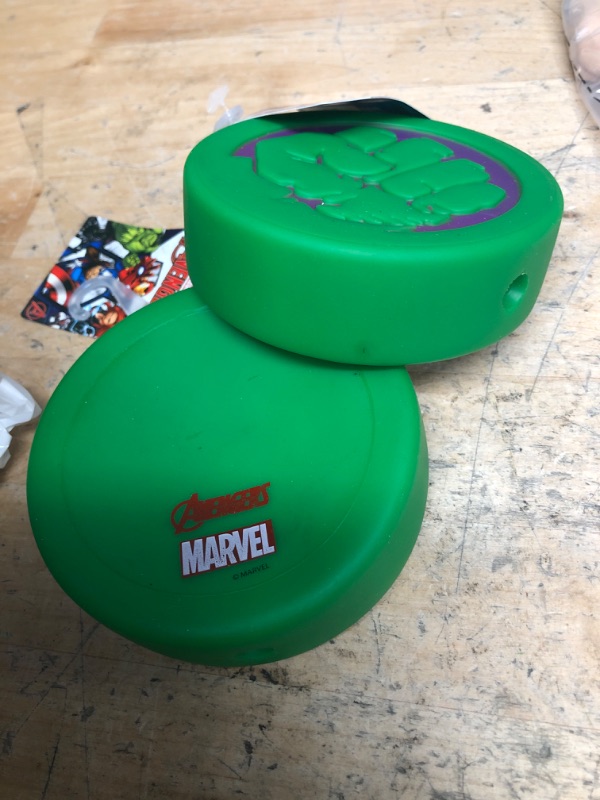 Photo 2 of **Set of 2** Marvel Comics for Pets Vinyl Hulk Dog Toy | Small Squeaky Dog Toy The Incredible Hulk Fist Logo Comics Collection Squeaky Dog Toys Small Dog Toy, 4 Inch (Pack of 2) One Size (Pack of 2) Hulk Fist