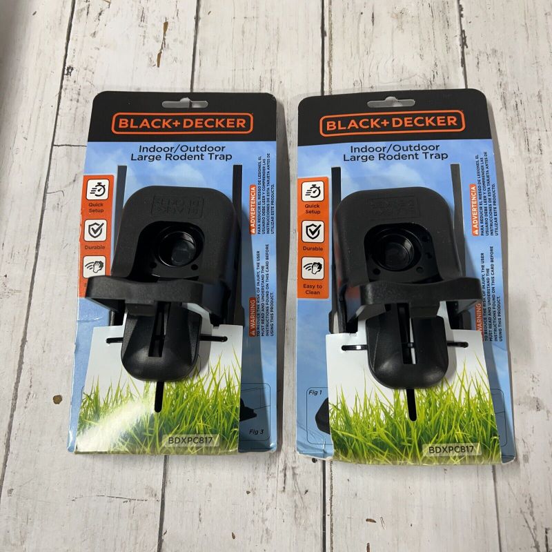 Photo 1 of 2 Pcs Black+decker Large Rodent Traps Indoor/outdoor Rat Mouse Trap Reuseable
