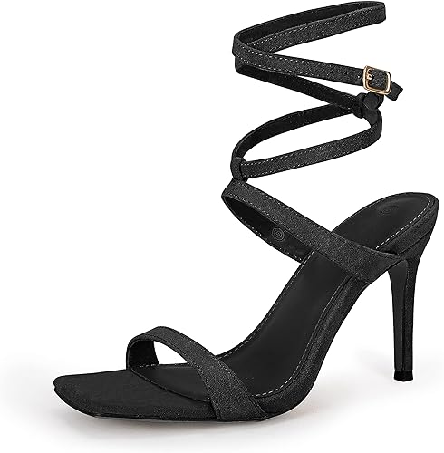 Photo 1 of PiePieBuy Womens Lace Up Heels Square Toe Strappy Stiletto Heeled Sandals Suede Wedding Pumps Slingback Dress Shoes size 901/2
