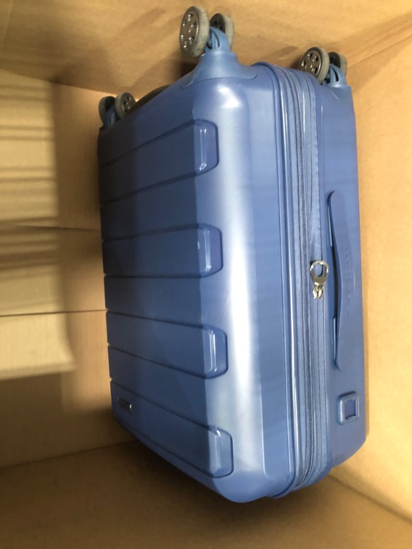 Photo 2 of **SEE NOTES**
Traveler's Choice Pagosa Indestructible Hardshell Expandable Spinner Luggage, Navy, Carry-on 20-Inch