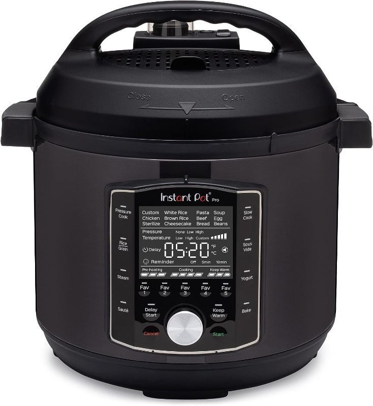 Photo 1 of DENTED**
Instant Pot Pro 10-in-1 Pressure Cooker, Slow Cooker, Rice/Grain Cooker, Steamer, Sauté, Sous Vide, Yogurt Maker, Sterilizer, and Warmer, Includes App With Over 800 Recipes, Black, 8 Quart
