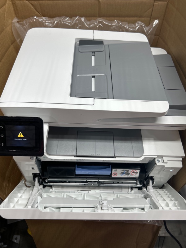 Photo 4 of HP Color LaserJet Pro M283fdw Wireless All-in-One Laser Printer, Remote Mobile Print, Scan & Copy, Duplex Printing, Works with Alexa (7KW75A), White
