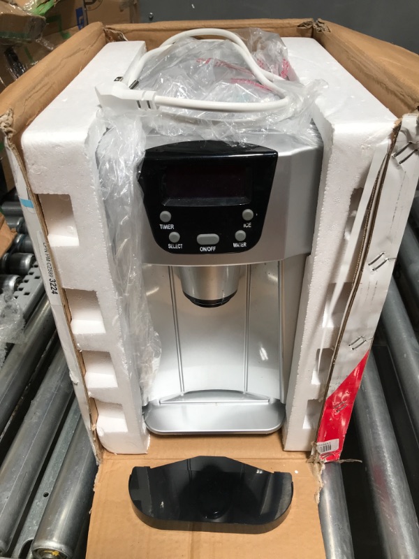 Photo 2 of (PARTS ONLY)**SIMILAR TO STOCK PHOTO** COSTWAY 2 in 1 Countertop Ice Maker with Built-in Water Dispenser, Produces 36 lbs Ice in 24 Hours, Ready in 6 Mins, with LCD Control Panel, Portable Ice Cube Machine for Home, Bar, Party (Silver)