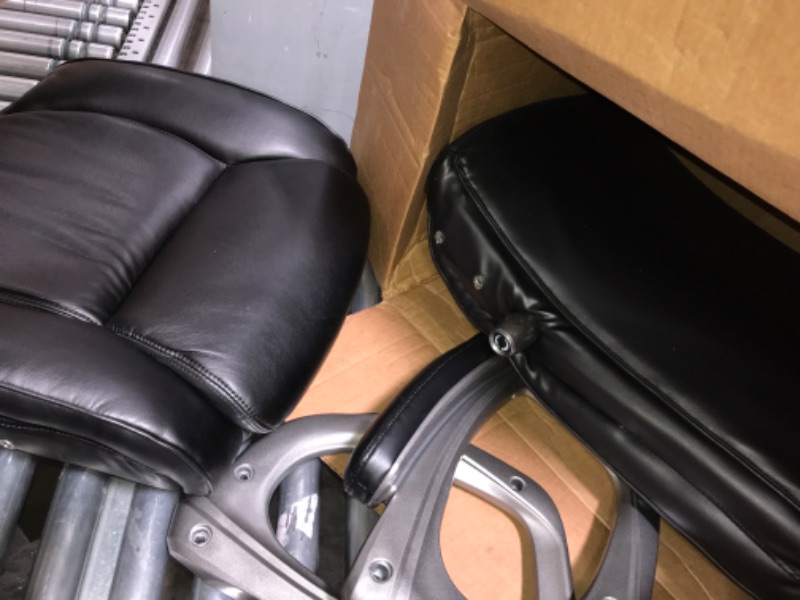 Photo 4 of **FOR PARTS** ZUNMOS Home Office Executive High Back Ergonomic Desk Height Managerial Rolling Swivel Chair with Adjustable Lumbar Support, Faux Leather, Black NO LEGS